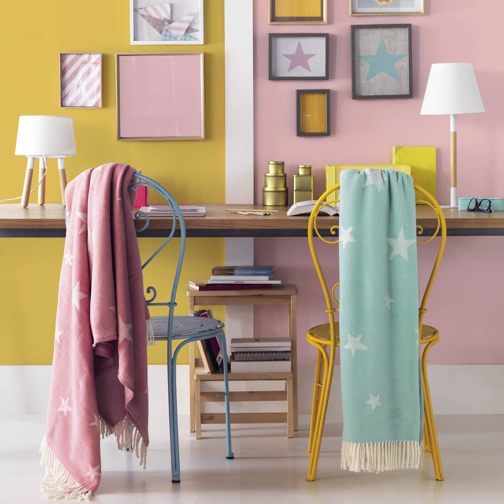 Pastelově modrý pléd s podílem bavlny Euromant Stars, 140 x 180 cm - Obrázek 2