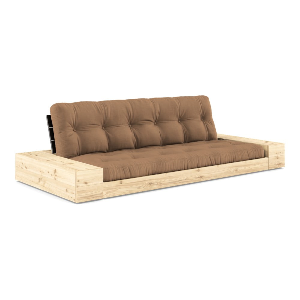 Hnědá rozkládací pohovka 244 cm Base – Karup Design Hnědá rozkládací pohovka 244 cm Base – Karup Design