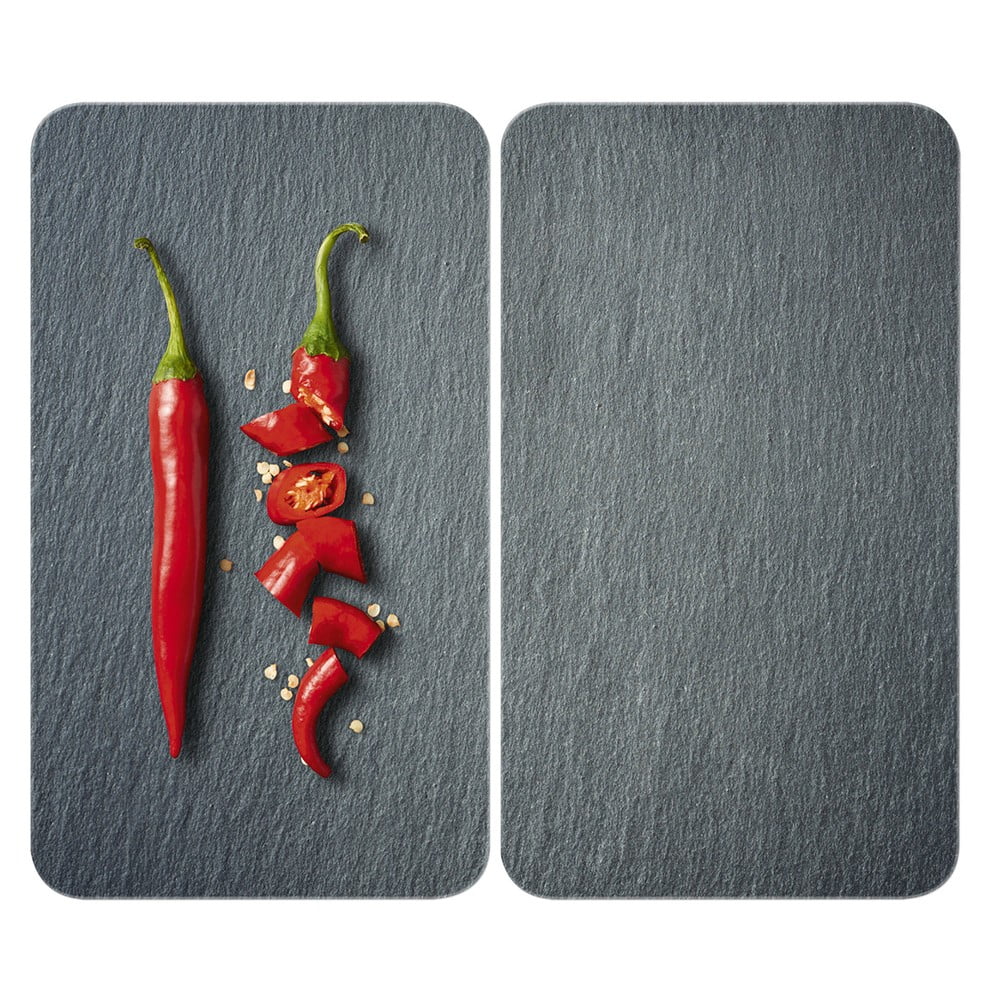 Sada 2 skleněných krytů na sporák Wenko Cayenne, 52 x 30 cm Sada 2 skleněných krytů na sporák Wenko Cayenne, 52 x 30 cm