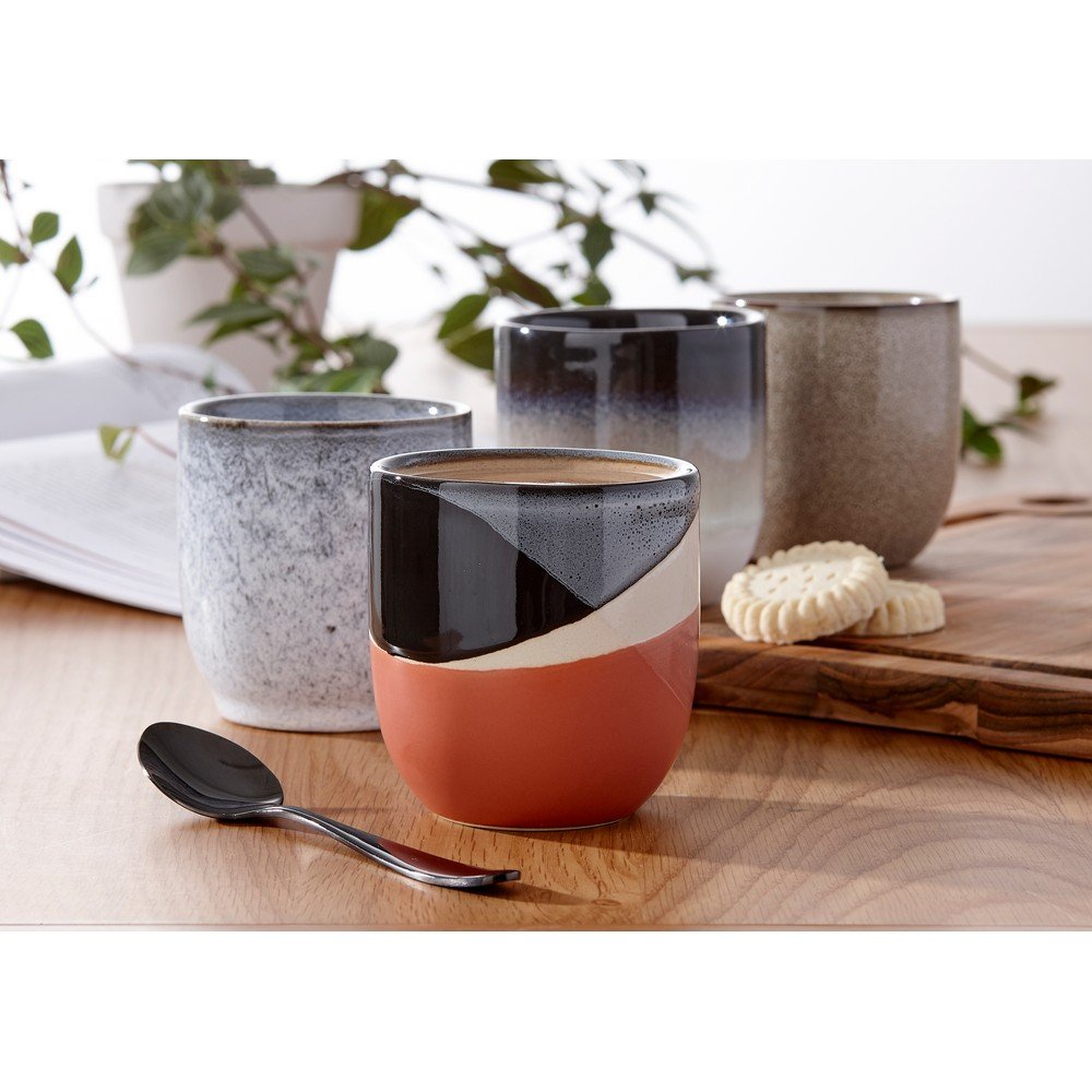 Černo-bílý kameninový hrnek Ladelle Cafe, 300 ml - Obrázek 2