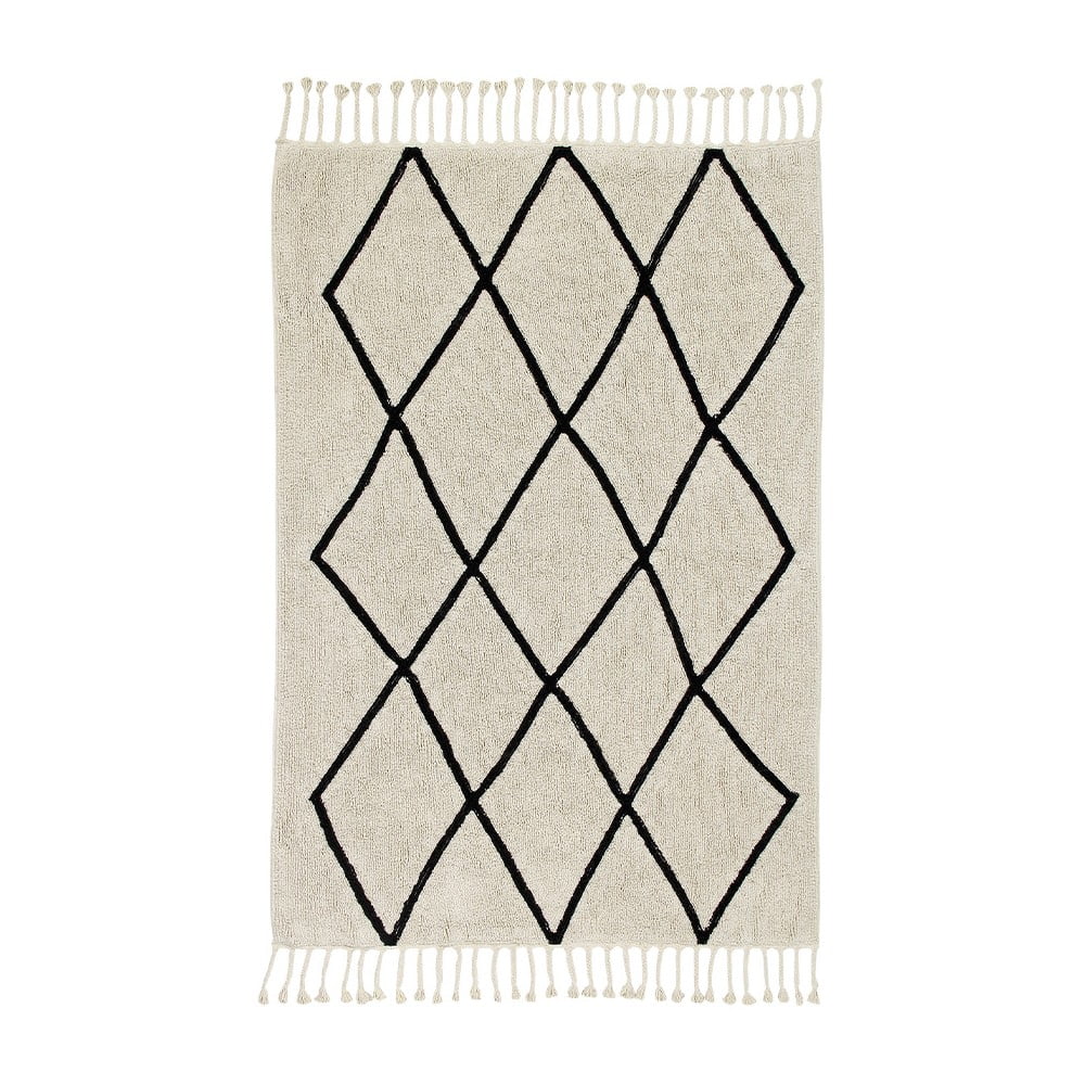 Krémový pratelný ručně tkaný bavlněný koberec 140×200 cm Bereber Beige – Lorena Canals Krémový pratelný ručně tkaný bavlněný koberec 140×200 cm Bereber Beige – Lorena Canals