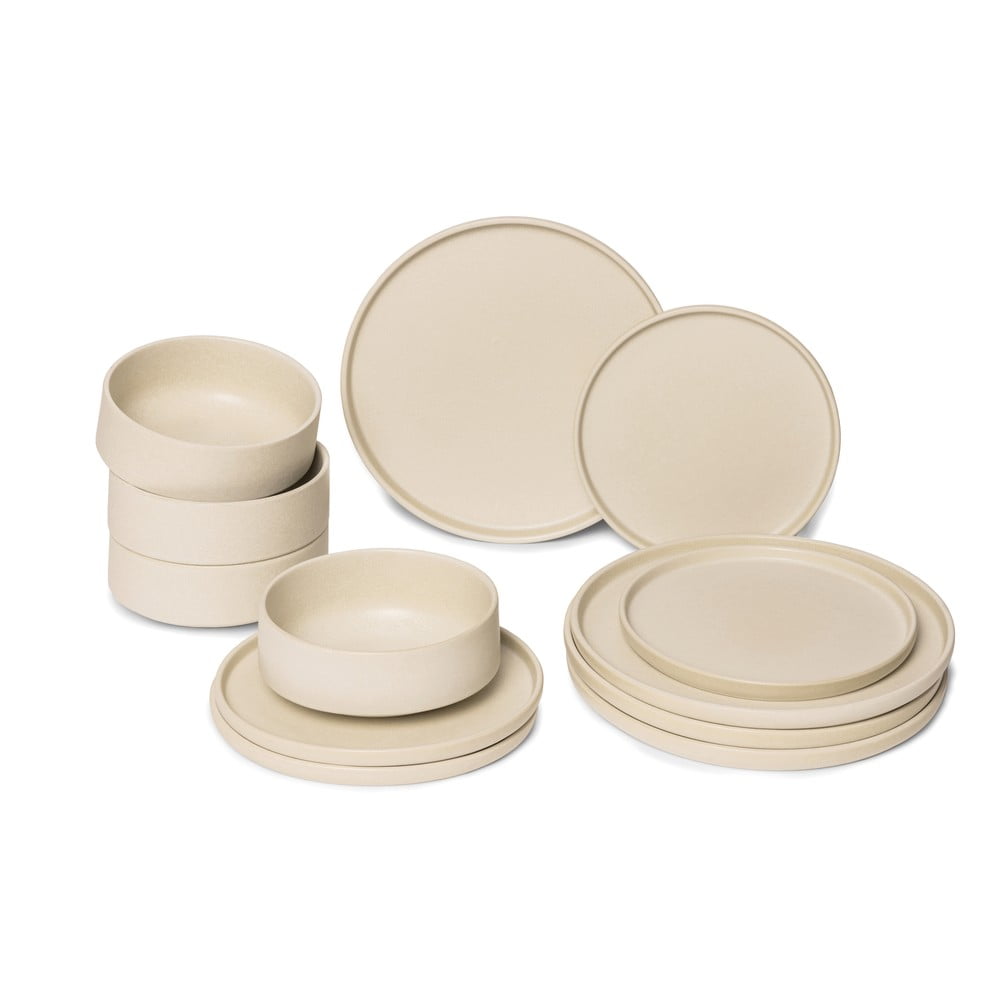 12dílná sada krémového kameninového nádobí Bonami Selection Malia 12dílná sada krémového kameninového nádobí Bonami Selection Malia