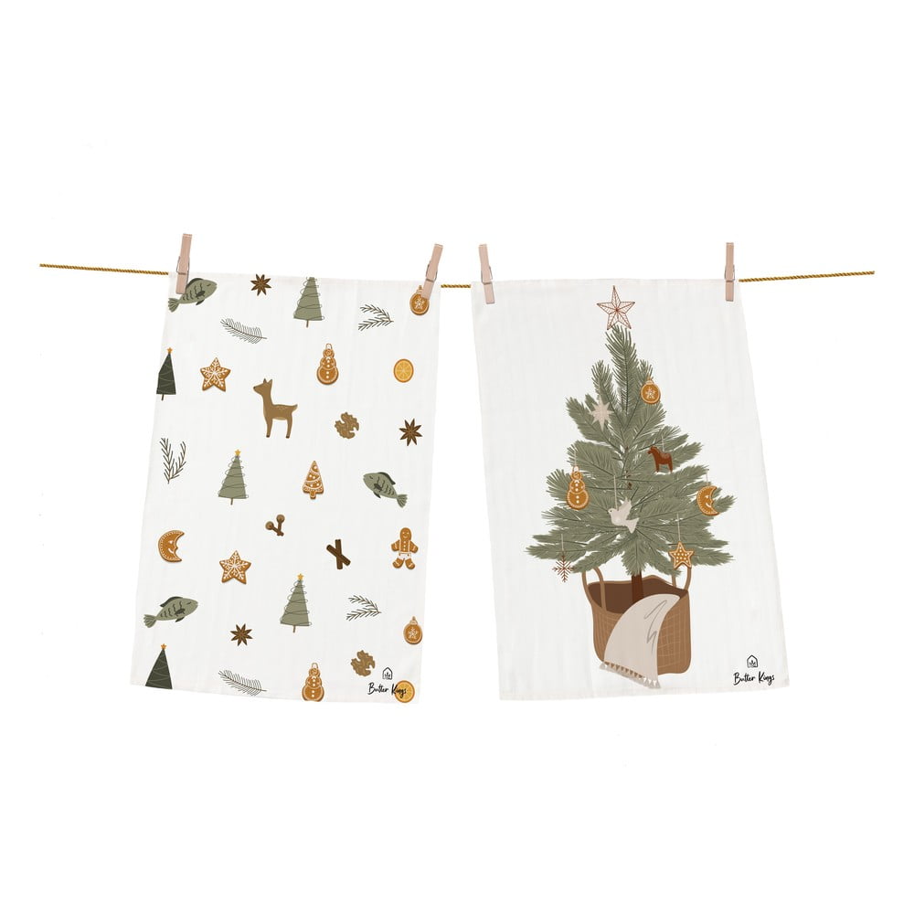 Vánoční bavlněné utěrky v sadě 2 ks 70×50 cm Ready for Christmas – Butter Kings Vánoční bavlněné utěrky v sadě 2 ks 70×50 cm Ready for Christmas – Butter Kings