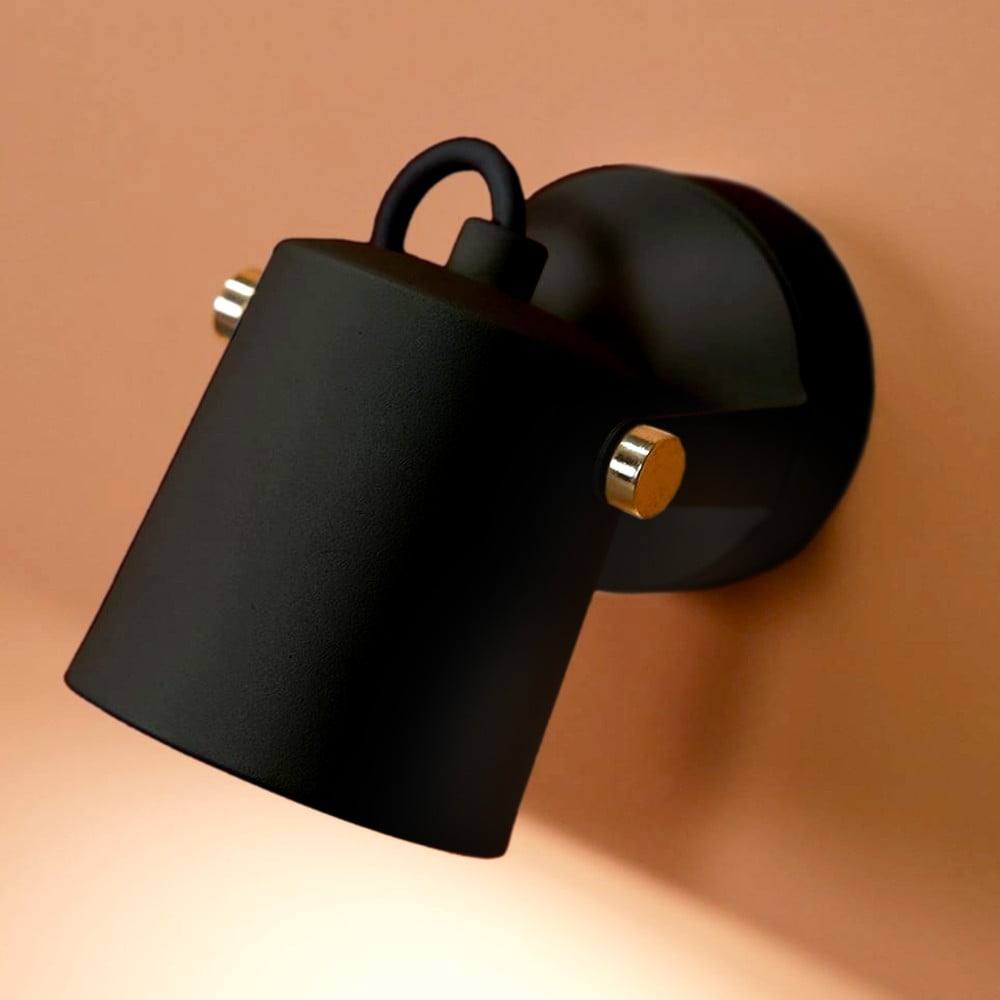 Černé nástěnné svítidlo SULION Ibai, výška 11 cm - Obrázek 2