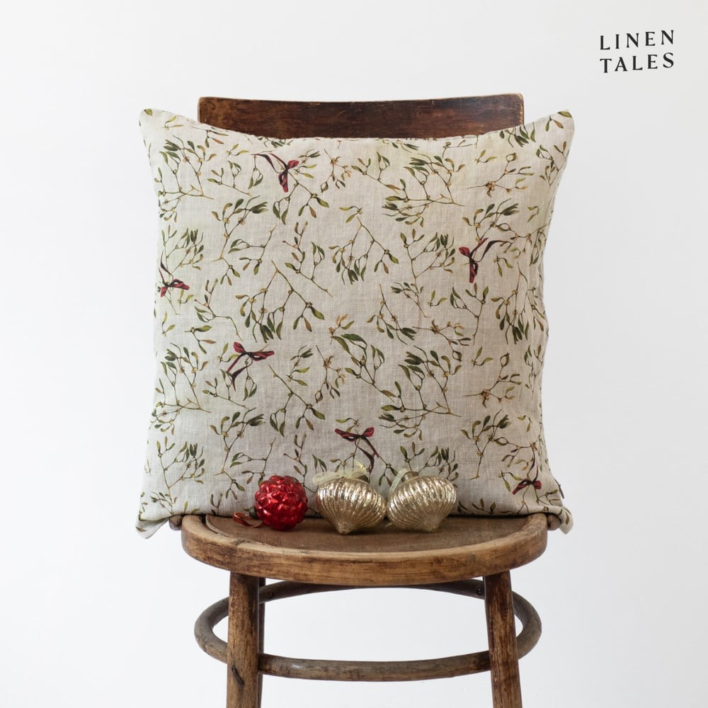 Povlak na polštář s vánočním motivem 40×40 cm – Linen Tales Povlak na polštář s vánočním motivem 40×40 cm – Linen Tales