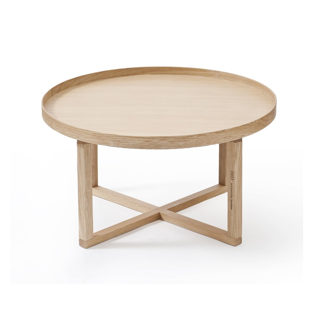 Kulatý dřevěný stolek z dubového dřeva Wireworks Round, Ø 66 cm - Obrázek 2