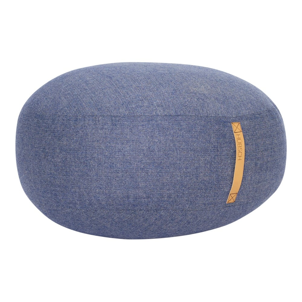 Modrý puf Hübsch Turenio, ø 70 cm Modrý puf Hübsch Turenio, ø 70 cm