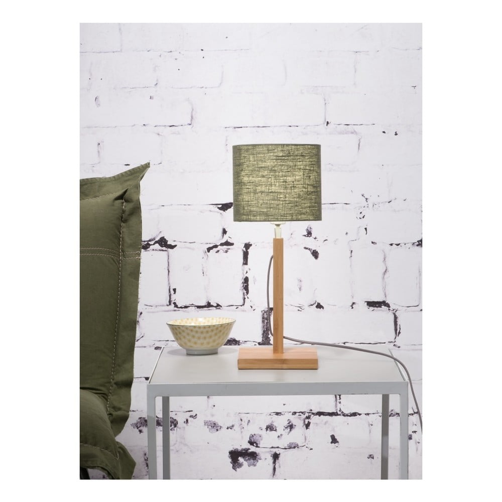 Stolní lampa se zeleným stínidlem a konstrukcí z bambusu Good&Mojo Fuji - Obrázek 2