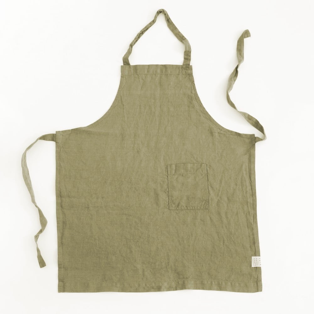 Dětská tmavě zelená lněná zástěra Linen Tales Regular, 67 x 57 cm Dětská tmavě zelená lněná zástěra Linen Tales Regular, 67 x 57 cm