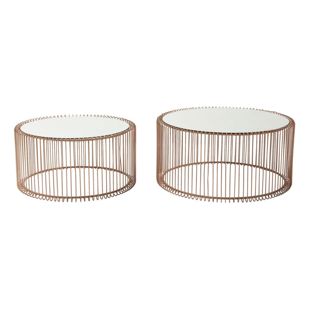 Sada 2 konferenčních stolků v dekoru mědi Kare Design Wire Big - Obrázek 2