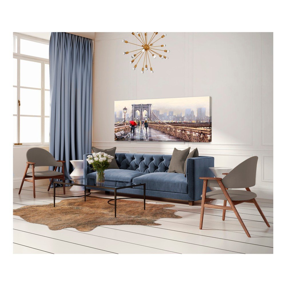 Obraz Styler Canvas Watercolor New York Bridge, 45 x 140 cm - Obrázek 2