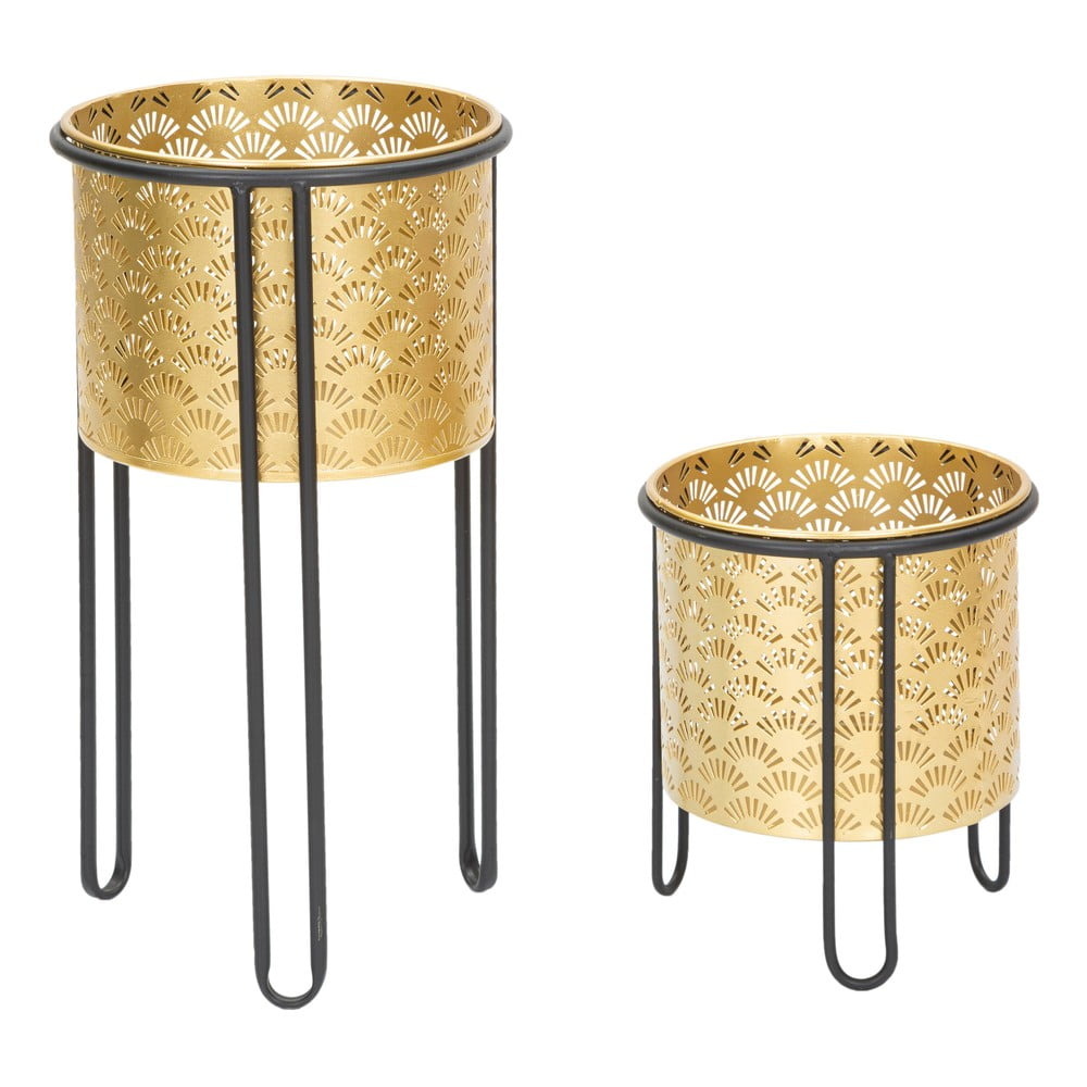 Sada 2 stojanů na květináč ve zlaté barvě Mauro Ferretti Glissy, výška 40 cm Sada 2 stojanů na květináč ve zlaté barvě Mauro Ferretti Glissy, výška 40 cm