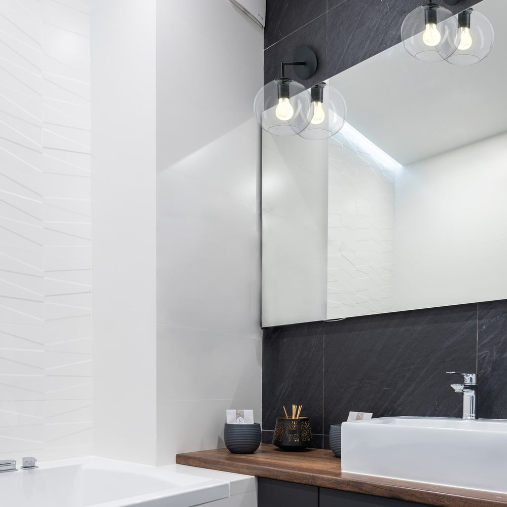 Černé nástěnné svítidlo SULION Bogard, ø 20 cm - Obrázek 2