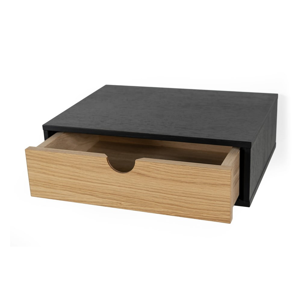 Černý nástěnný noční stolek Woodman Farsta - Obrázek 2