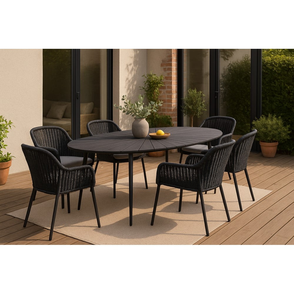 Černý zahradní stůl s artwood deskou Bonami Selection Marienlist, 190 x 115 cm - Obrázek 2