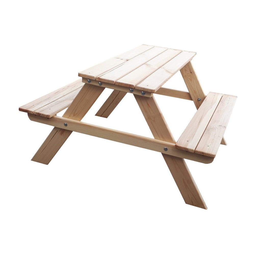 Zahradní dětský jídelní set z borovicového dřeva Piknik – Rojaplast Zahradní dětský jídelní set z borovicového dřeva Piknik – Rojaplast