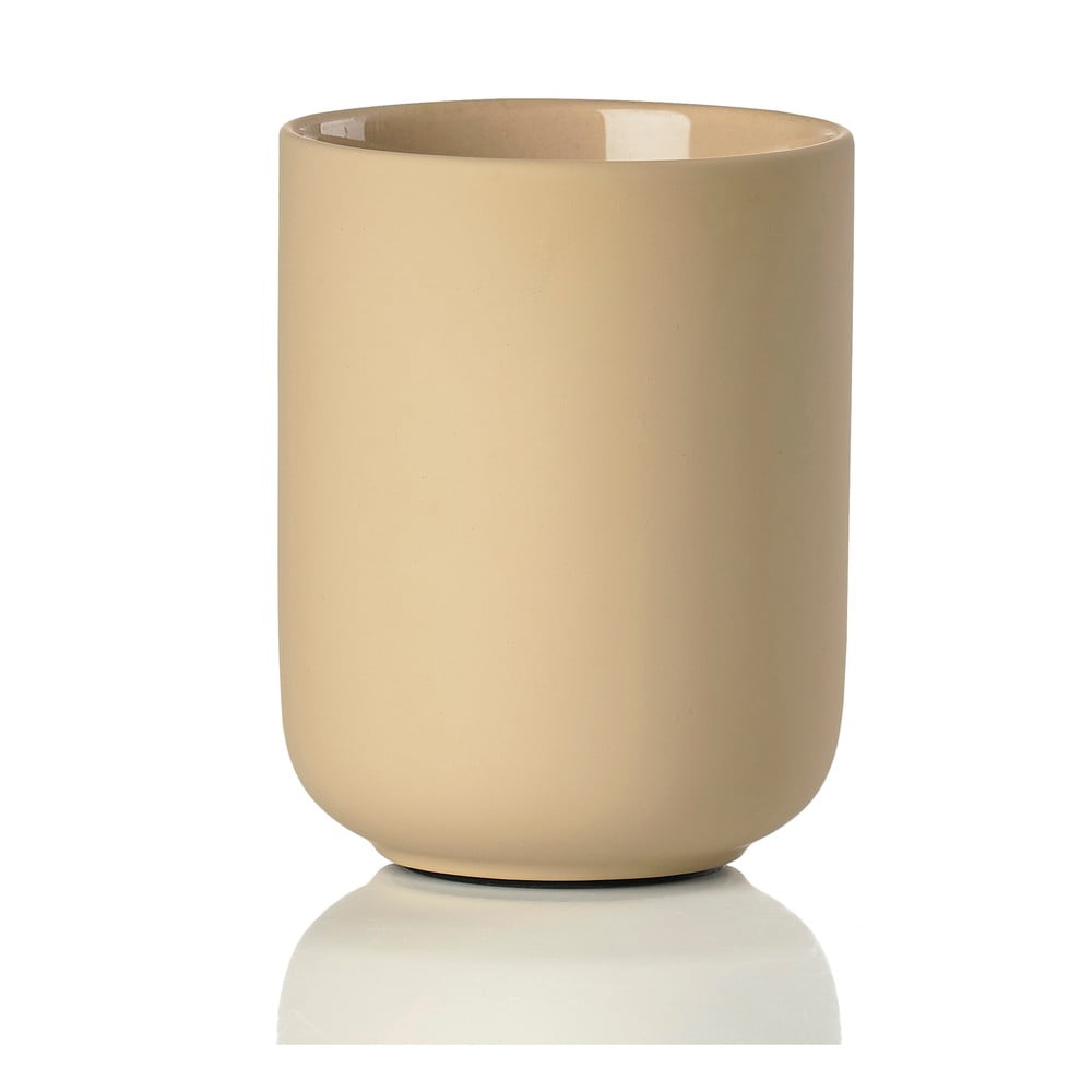 Béžový kameninový kelímek na zubní kartáčky Ume – Zone Béžový kameninový kelímek na zubní kartáčky Ume – Zone