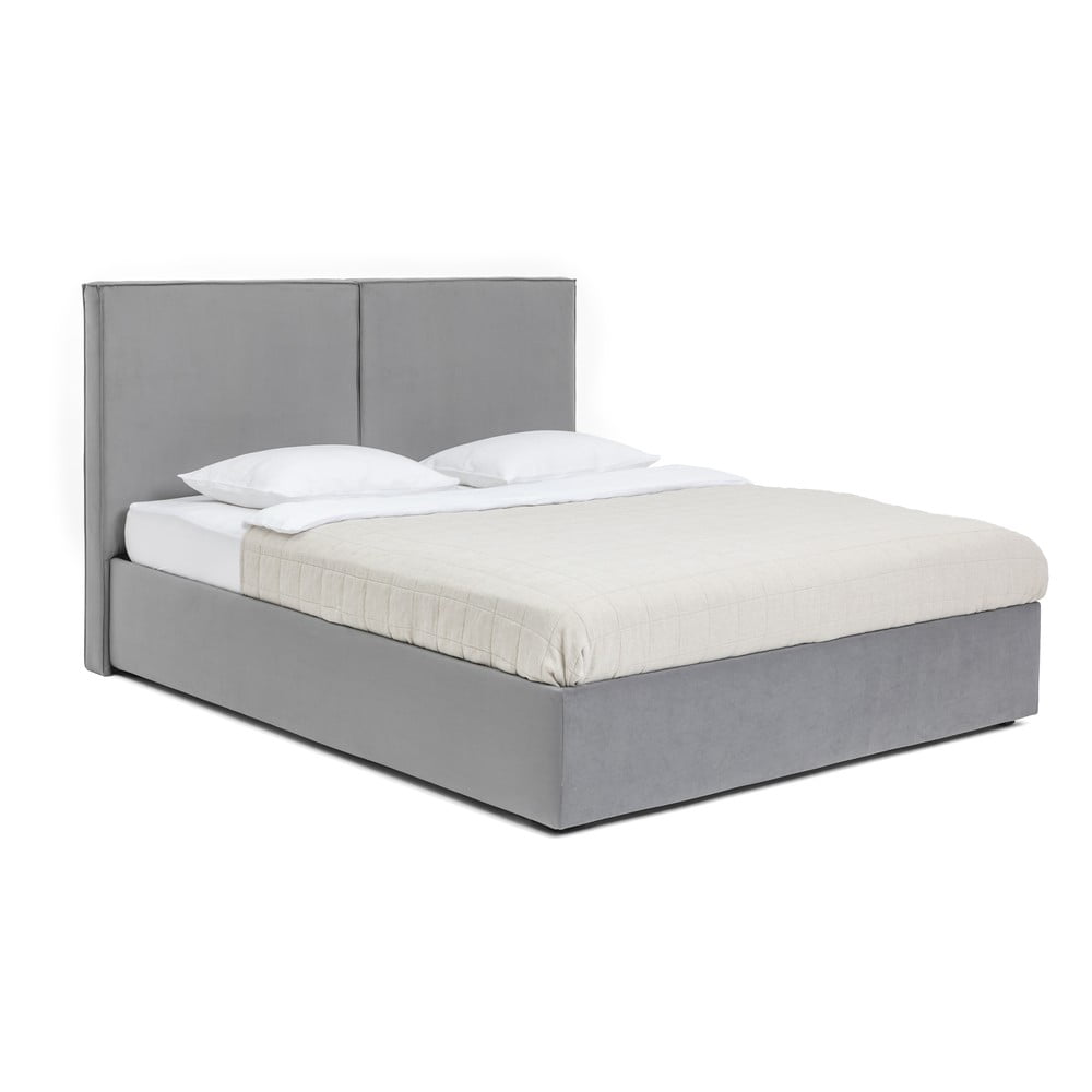 Šedá čalouněná dvoulůžková postel s úložným prostorem s roštem 160×200 cm Thessa Bold – Bonami Selection Šedá čalouněná dvoulůžková postel s úložným prostorem s roštem 160×200 cm Thessa Bold – Bonami Selection