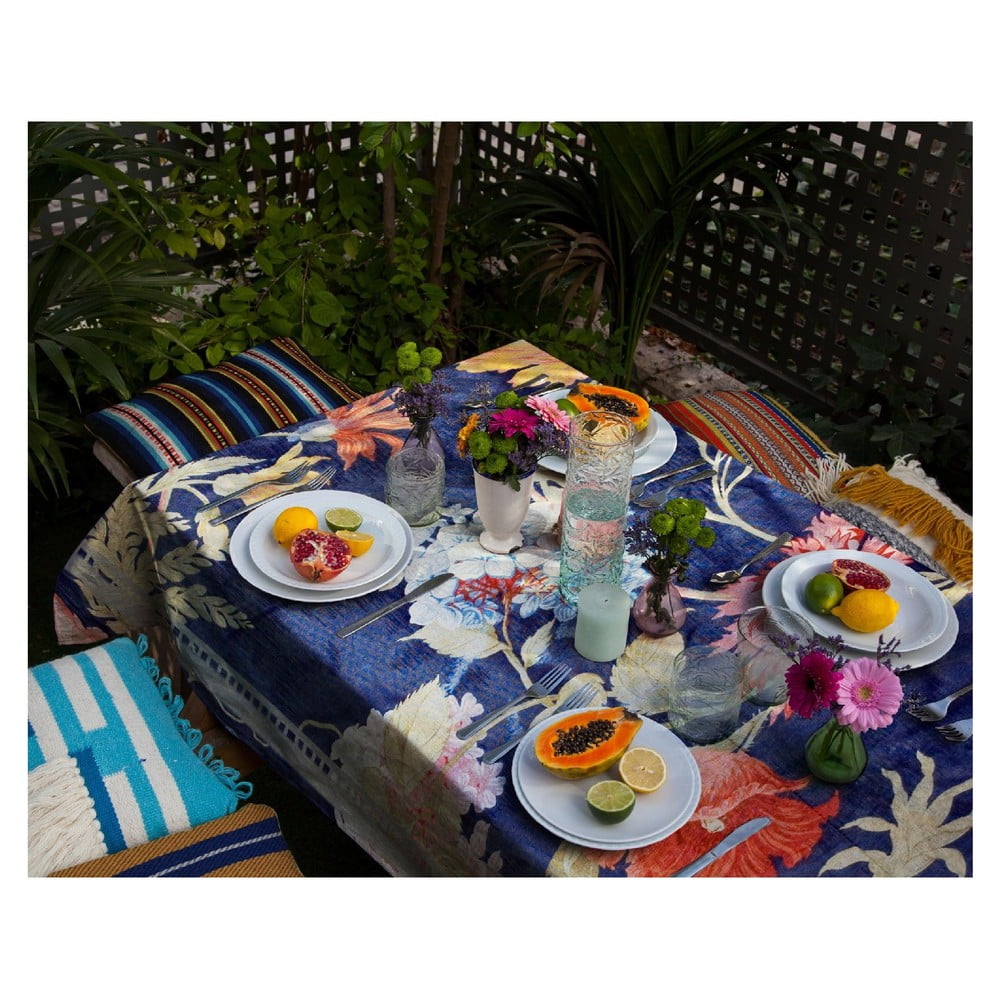 Ubrus s příměsí lnu Madre Selva Kioto, 140 x 140 cm - Obrázek 2