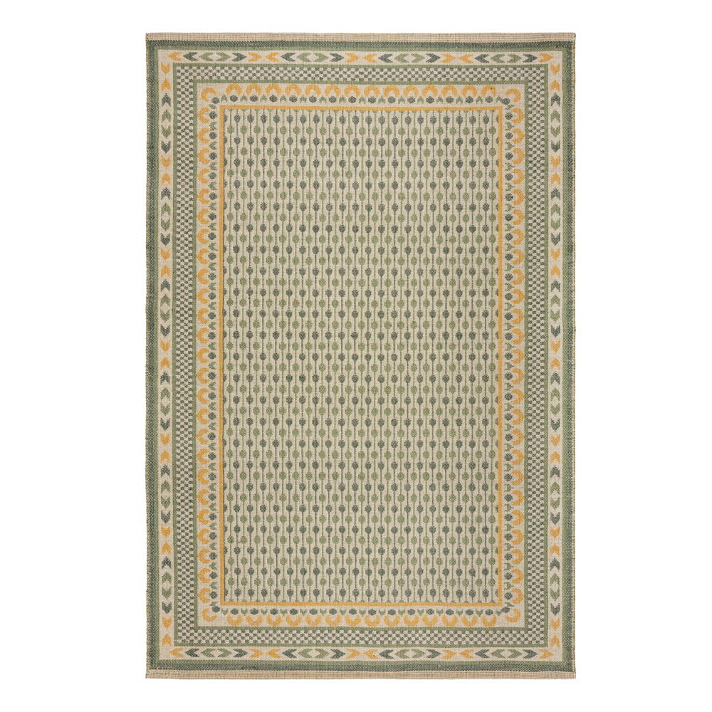 Zelený koberec s příměsí juty 200×290 cm Mara Jute Border – Flair Rugs Zelený koberec s příměsí juty 200×290 cm Mara Jute Border – Flair Rugs