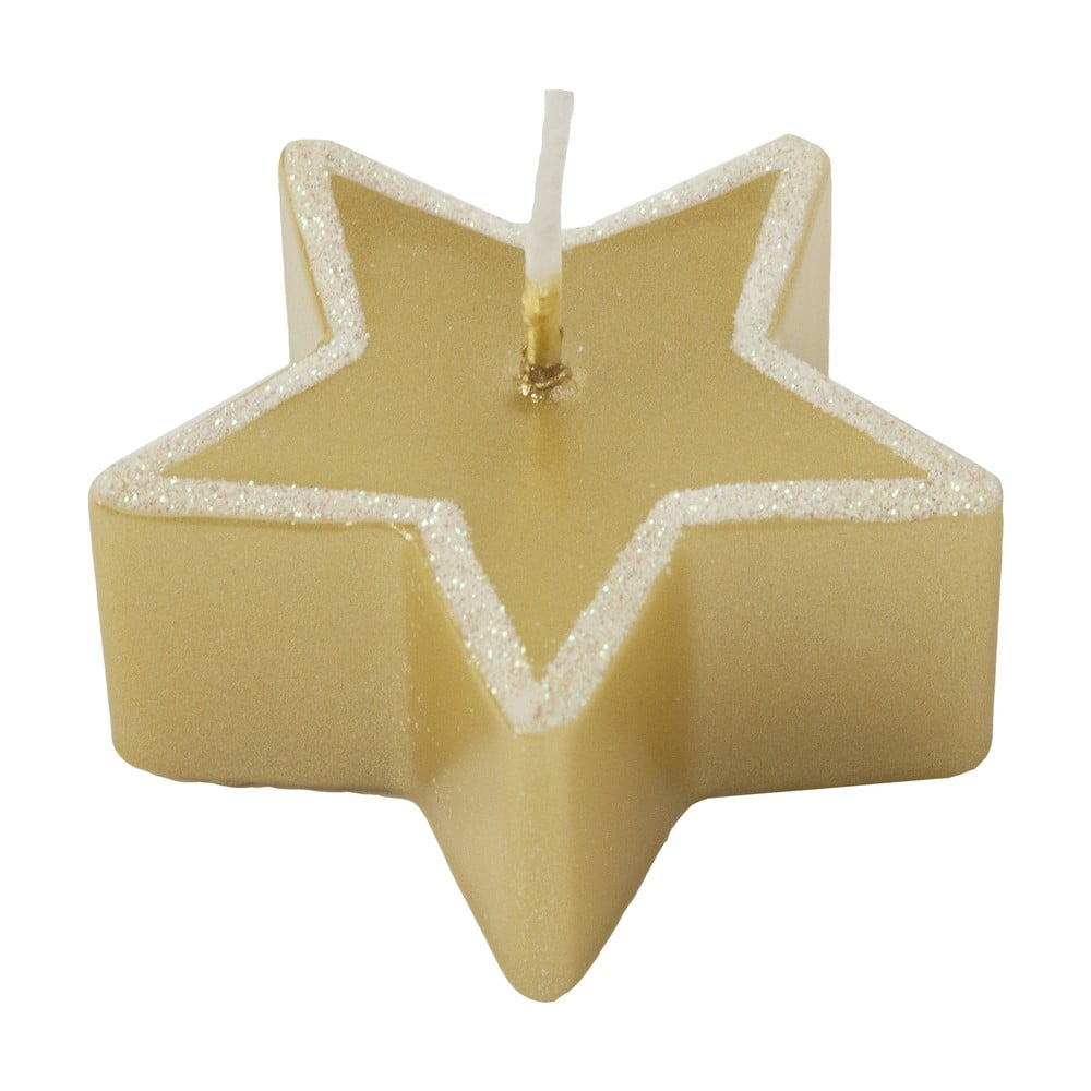 Sada 4 svíček ve zlaté barvě Unipar Star, doba hoření 4 h Sada 4 svíček ve zlaté barvě Unipar Star, doba hoření 4 h