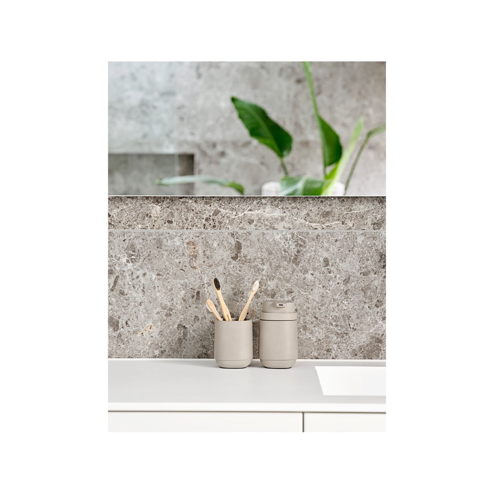 Béžový betonový kelímek na zubní kartáčky Time – Zone - Obrázek 2