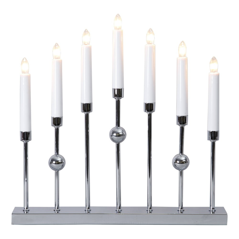 Svícen ve stříbrné barvě Star Trading Gustavo, výška 37 cm Svícen ve stříbrné barvě Star Trading Gustavo, výška 37 cm