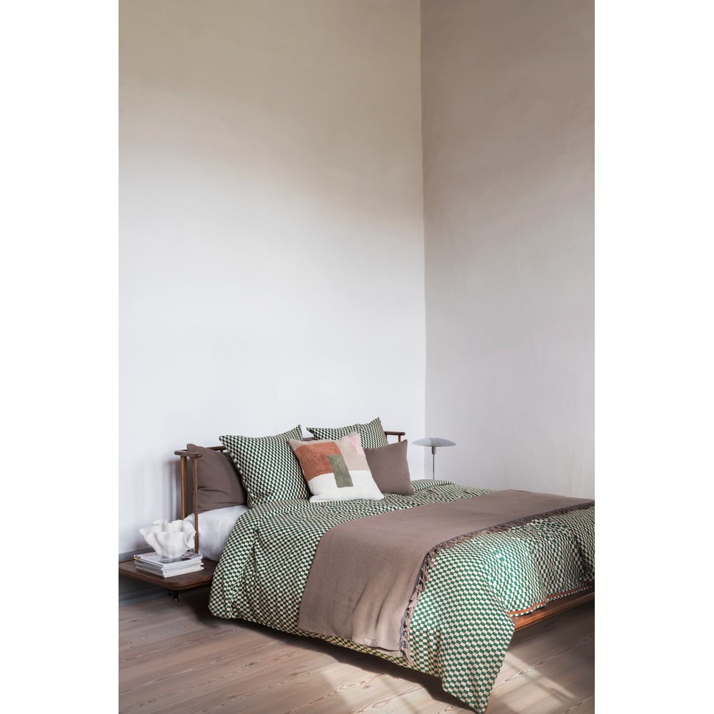 Zeleno-béžové prodloužené povlečení na jednolůžko z bavlněného saténu 140x220 cm Mini – Mette Ditmer Denmark - Obrázek 2