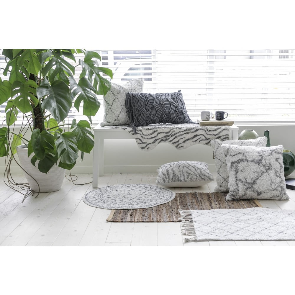 Bílo-šedý bavlněný dekorativní polštář Tiseco Home Studio Zebra, 45 x 45 cm - Obrázek 2