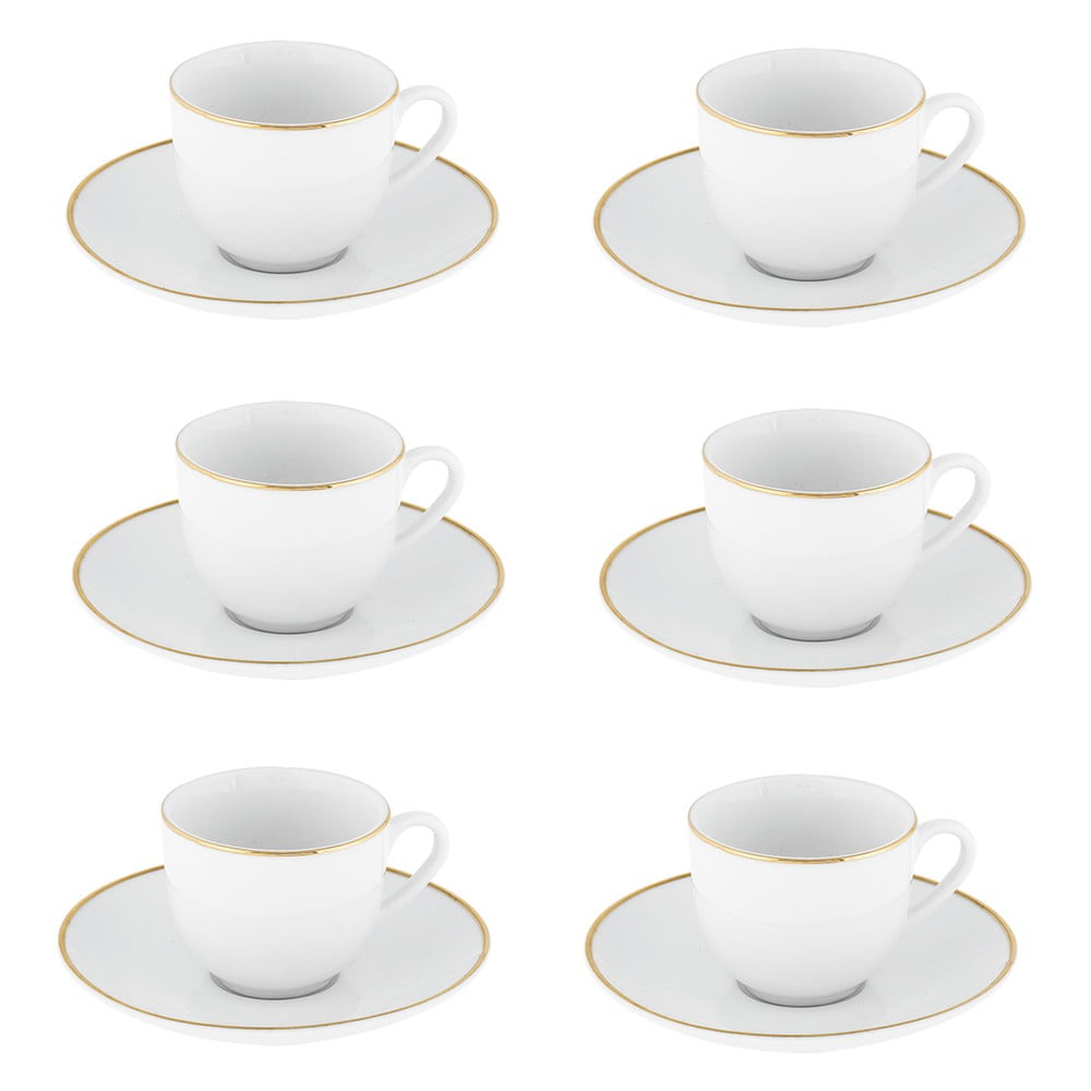 Bílé porcelánové šálky v sadě 6 ks 100 ml Gold Chic – Villa Altachiara Bílé porcelánové šálky v sadě 6 ks 100 ml Gold Chic – Villa Altachiara