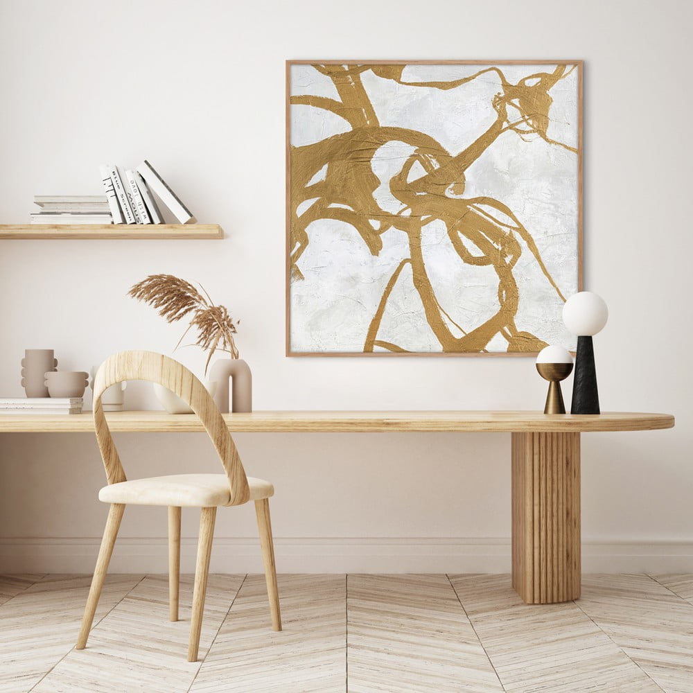 Ručně malovaný obraz 100x100 cm Goldplay – Malerifabrikken - Obrázek 2