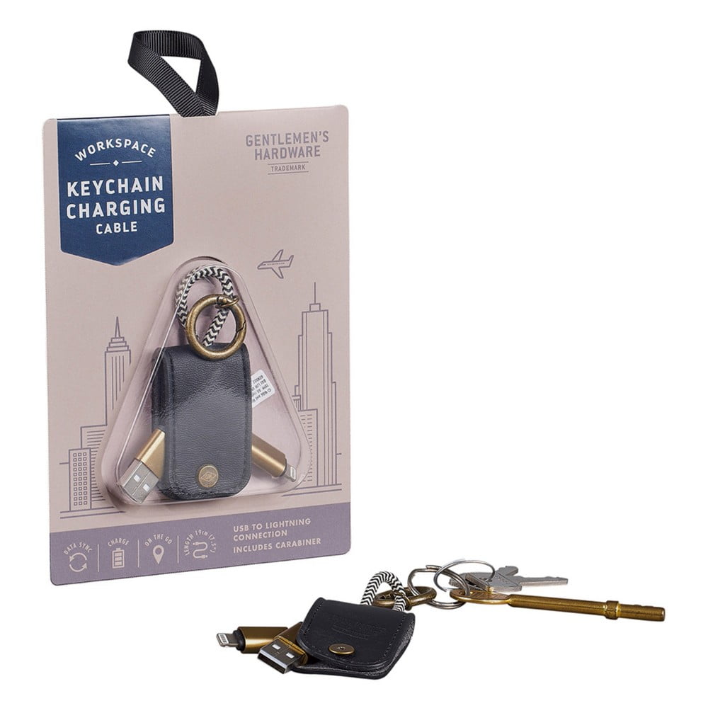 Černá klíčenka s nabíjecími kabely – Gentlemen’s Hardware Černá klíčenka s nabíjecími kabely – Gentlemen’s Hardware