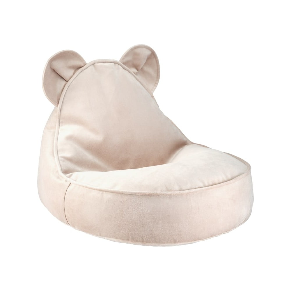 Béžový sametový dětský sedací vak Bear – Wigiwama Béžový sametový dětský sedací vak Bear – Wigiwama