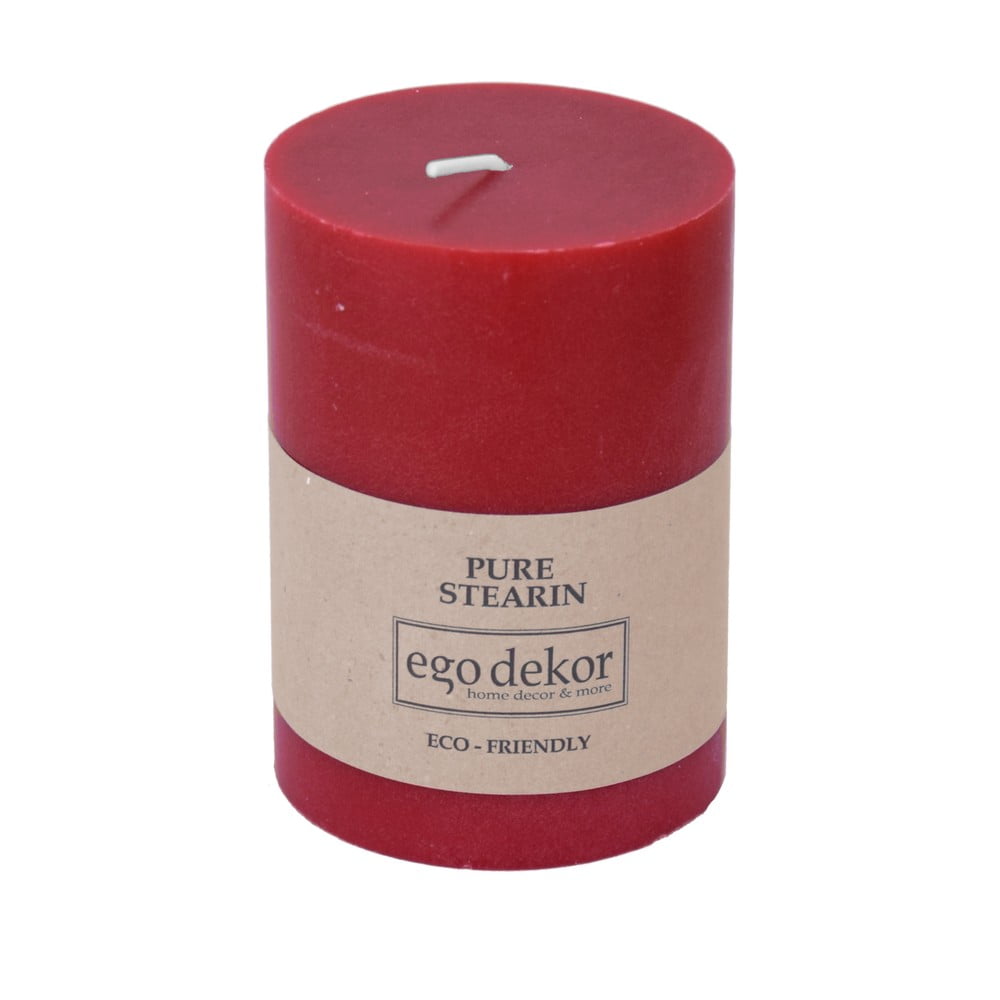 Červená svíčka Eco candles by Ego dekor Friendly, doba hoření 37 h Červená svíčka Eco candles by Ego dekor Friendly, doba hoření 37 h
