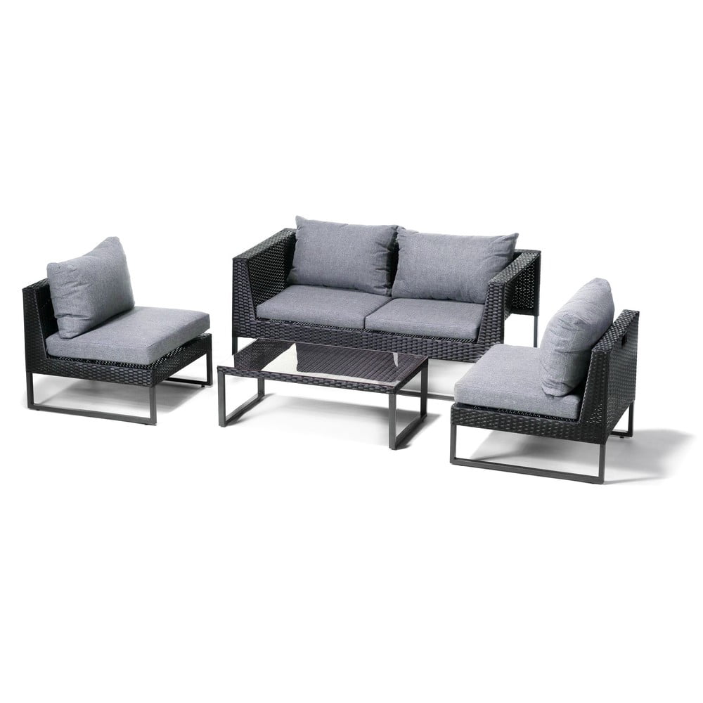 Šedý zahradní set nábytku z umělého ratanu Bonami Essentials Diamond Šedý zahradní set nábytku z umělého ratanu Bonami Essentials Diamond