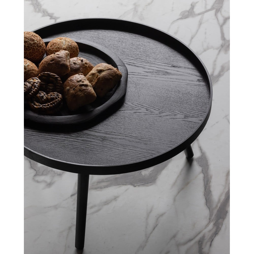 Černý konferenční stolek WOOOD Mesa, Ø 60 cm - Obrázek 2