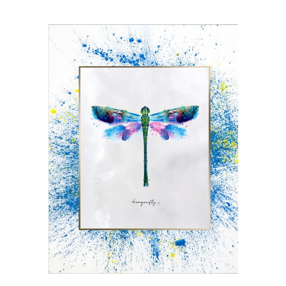 Nástěnný obraz na plátně v bílém rámu Tablo Center Dragonfly, 29 x 24 cm Nástěnný obraz na plátně v bílém rámu Tablo Center Dragonfly, 29 x 24 cm