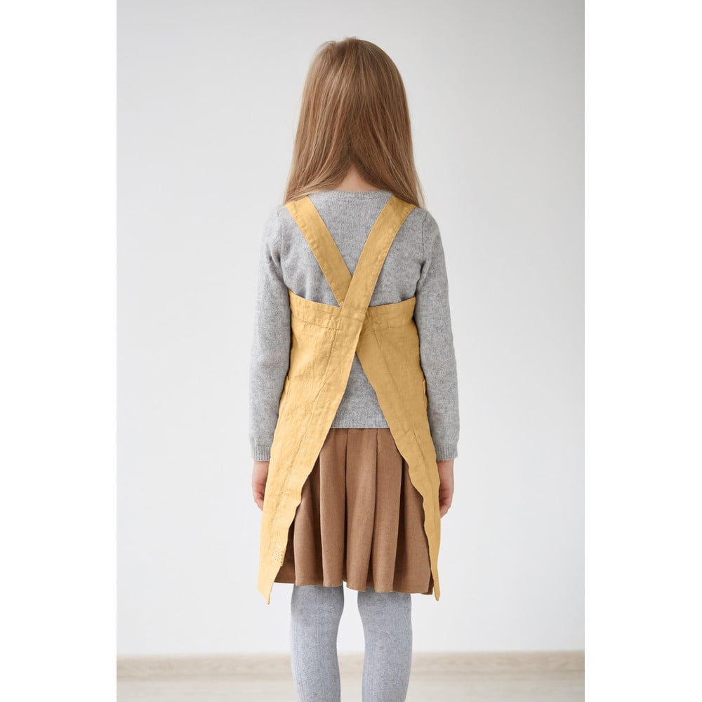 Dětská žlutá lněná zástěra Linen Tales Pinafore, 72 x 45 cm - Obrázek 2