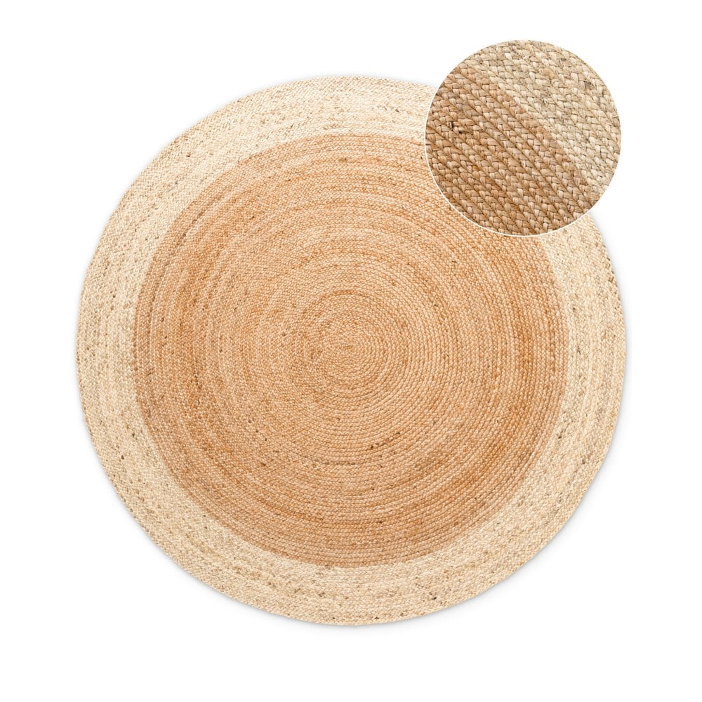 Oboustranný/ručně tkaný jutový kulatý koberec v přírodní barvě ø 240 cm Jutta Gold – Hanse Home Oboustranný/ručně tkaný jutový kulatý koberec v přírodní barvě ø 240 cm Jutta Gold – Hanse Home