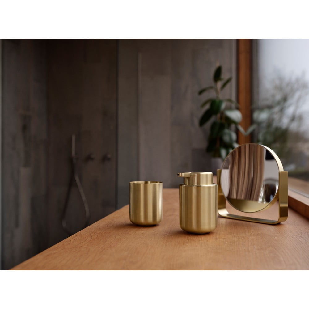 Kelímek na zubní kartáčky z nerezové oceli v mosazné barvě Ume Brass – Zone - Obrázek 2