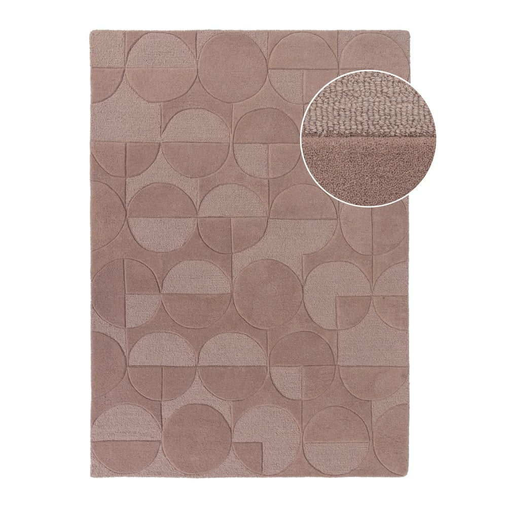 Růžový vlněný koberec Flair Rugs Gigi, 160 x 230 cm Růžový vlněný koberec Flair Rugs Gigi, 160 x 230 cm