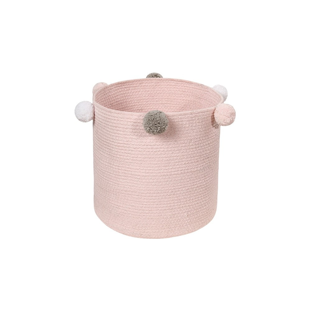 Světle růžový látkový dětský koš na hračky ø 30×30 cm Bubbly – Lorena Canals Světle růžový látkový dětský koš na hračky ø 30×30 cm Bubbly – Lorena Canals