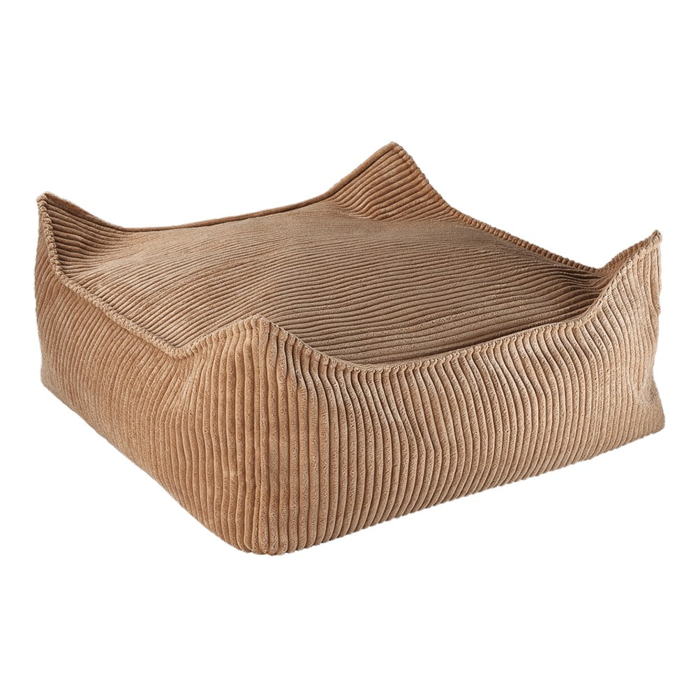 Hnědý manšestrový dětský sedací vak Square – Wigiwama Hnědý manšestrový dětský sedací vak Square – Wigiwama