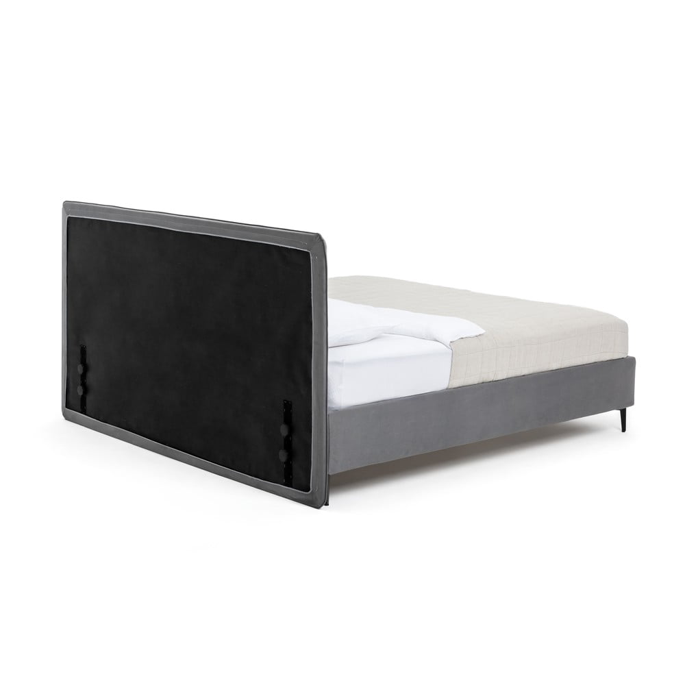 Šedá čalouněná dvoulůžková postel s roštem 180x200 cm Noira Slim – Bonami Selection - Obrázek 2