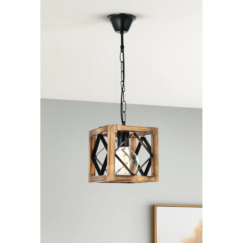 Závěsné svítidlo z jedlového dřeva Zikzak Rustik - Obrázek 2