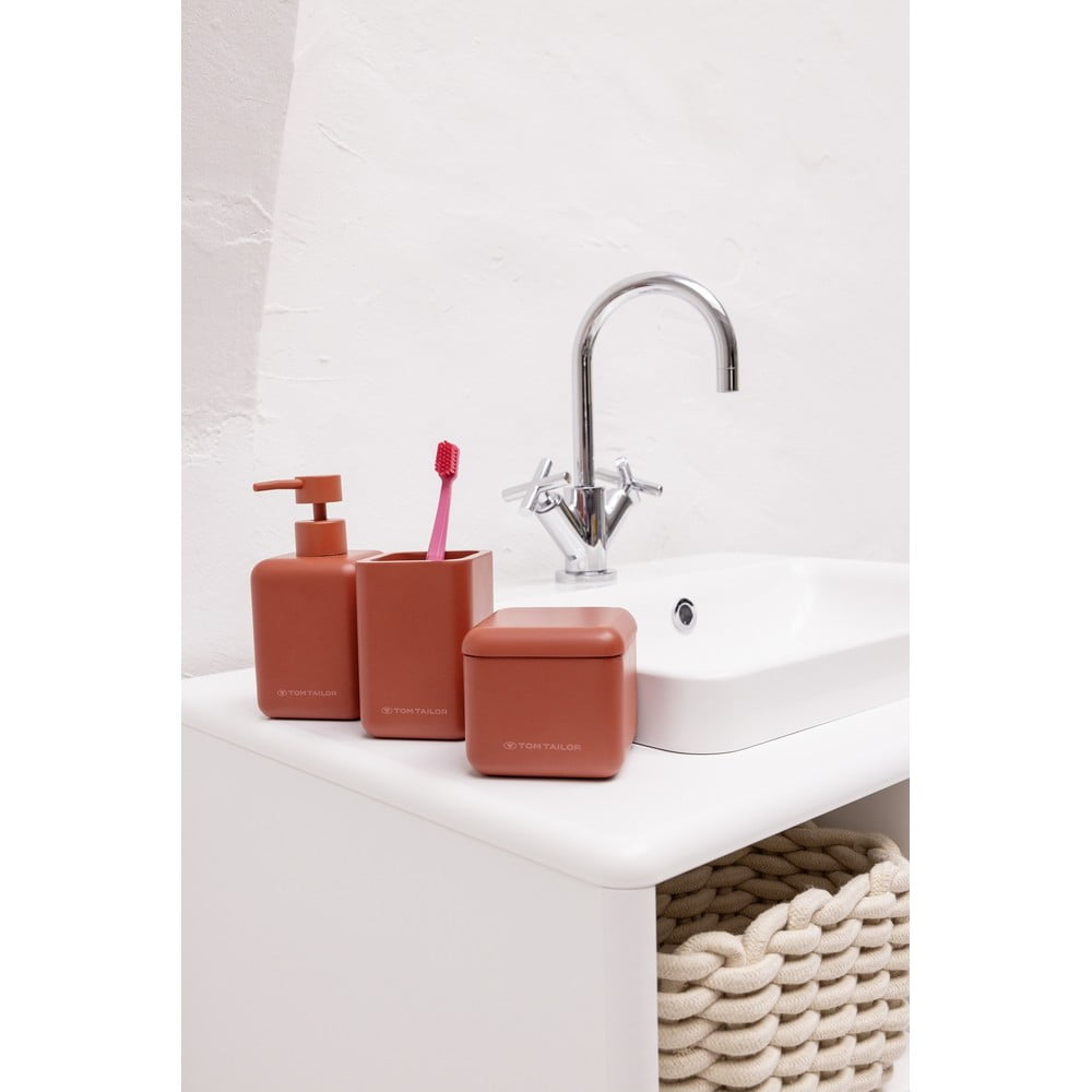 Oranžový kelímek na zubní kartáčky z polyresinu Tom Tailor T-Rounded – Wenko - Obrázek 2