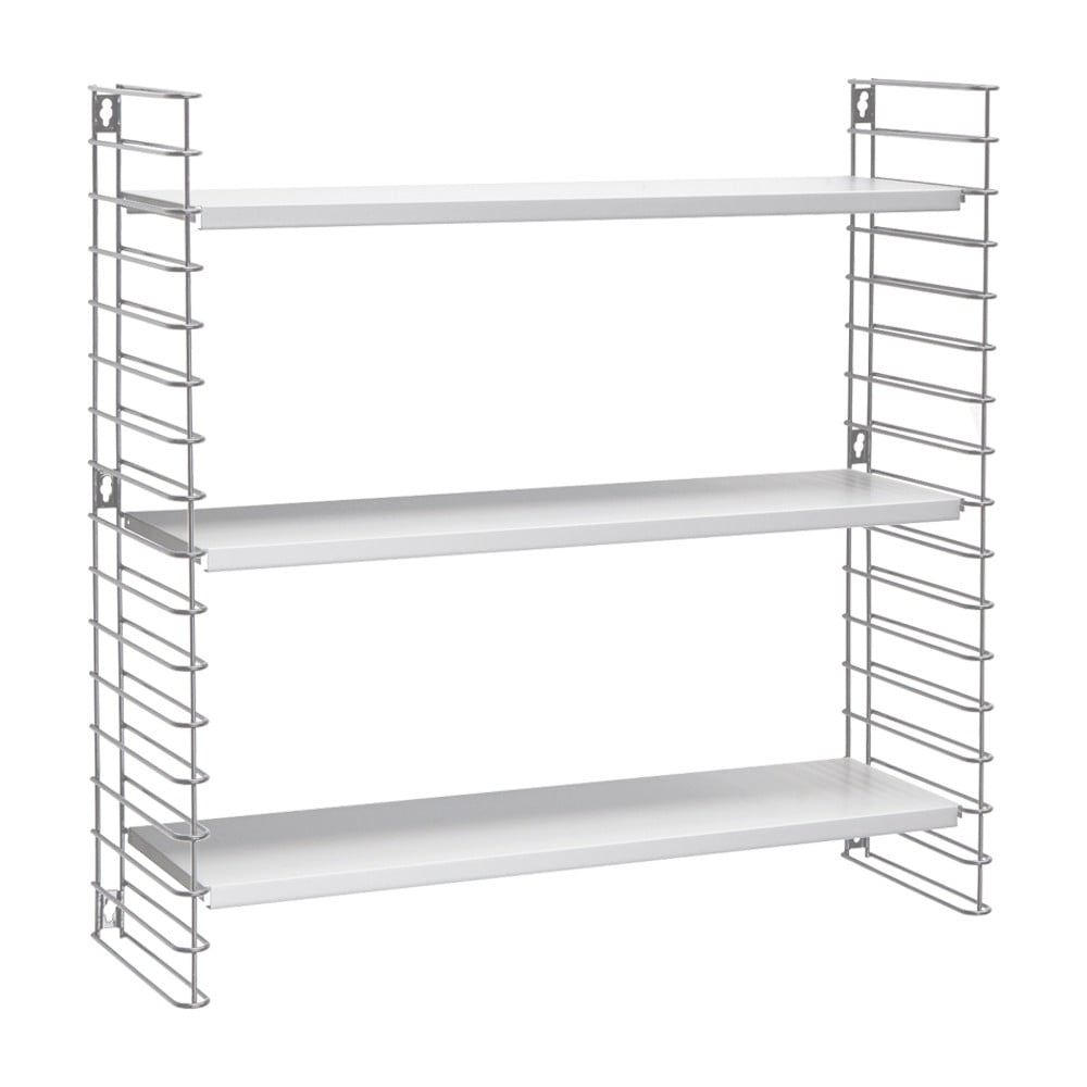 3patrový regál s bílými policemi Metaltex Libro, šířka 70 cm 3patrový regál s bílými policemi Metaltex Libro, šířka 70 cm