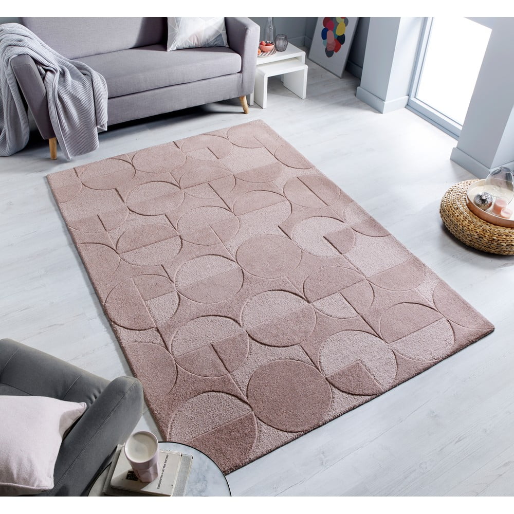 Růžový vlněný koberec Flair Rugs Gigi, 160 x 230 cm - Obrázek 2