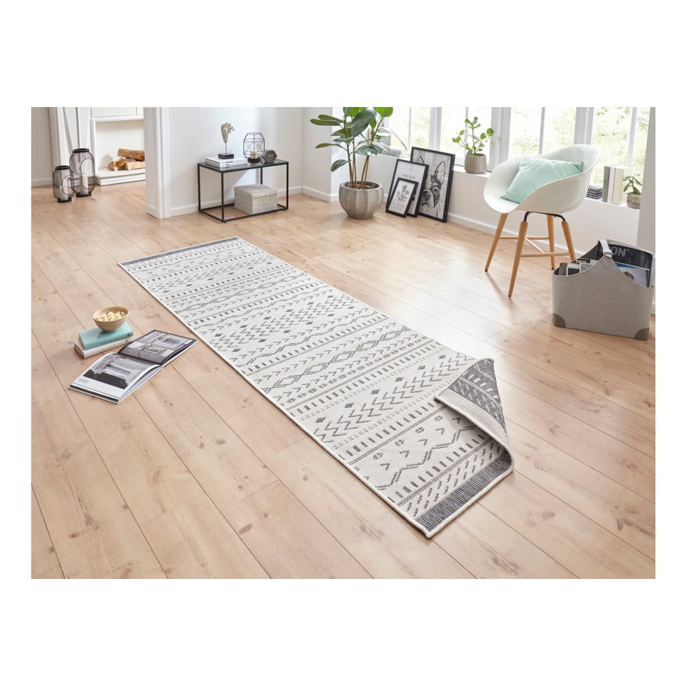 Šedo-krémový venkovní koberec NORTHRUGS Kuba, 250 x 80 cm - Obrázek 2