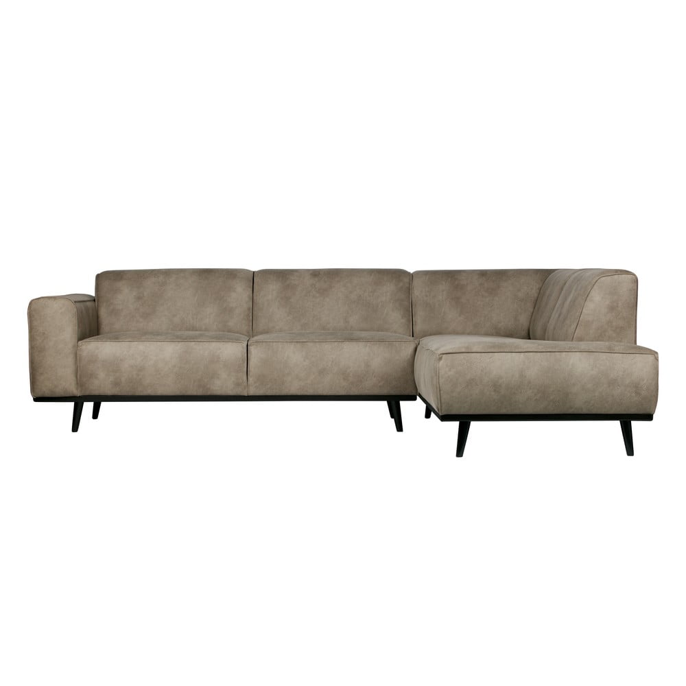 Světle šedá rohová pohovka z imitace kůže (pravý roh/do L) Statement – WOOOD Světle šedá rohová pohovka z imitace kůže (pravý roh/do L) Statement – WOOOD